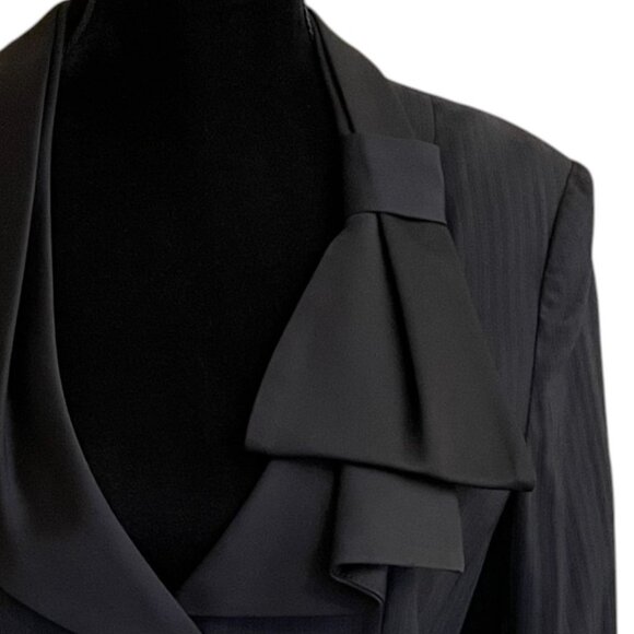 Nanette Lepore Tuxedo Jacket with Bow Lapel Black Size 12 - Picture 3 of 15